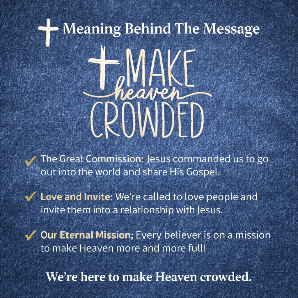 Make Heaven Crowded Embroidered Crewneck Sweatshirt – Matthew 28:19-20 | Women's Christian Faith Sweatshirt