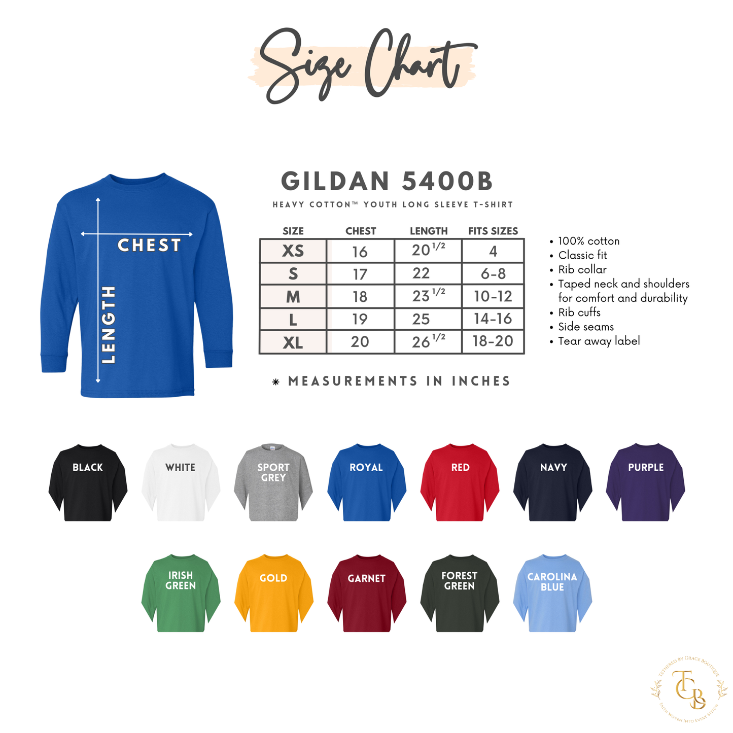 Spirit Lead Me Embroidered Long Sleeve Shirt | Youth Christian Tee