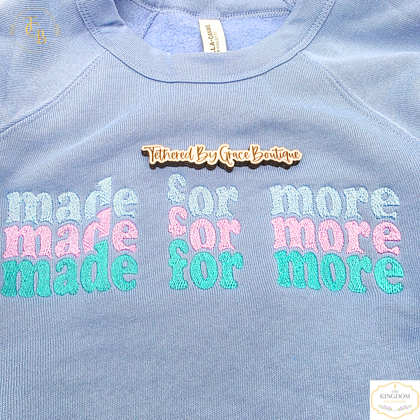 Made for More Premium Embroidered Crewneck Sweatshirt – Ephesians 2:10 Christian Boutique Pullover