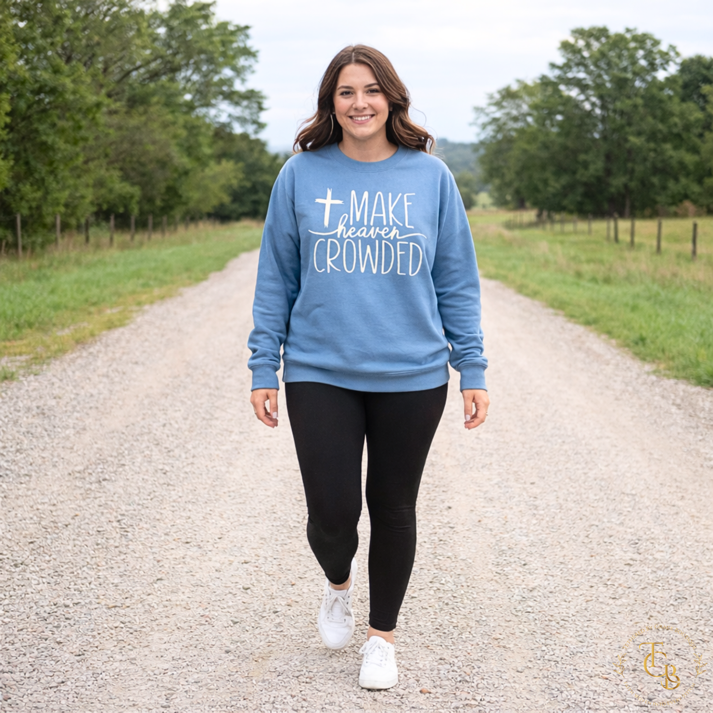 Make Heaven Crowded Embroidered Crewneck Sweatshirt – Matthew 28:19-20 | Women's Christian Faith Sweatshirt