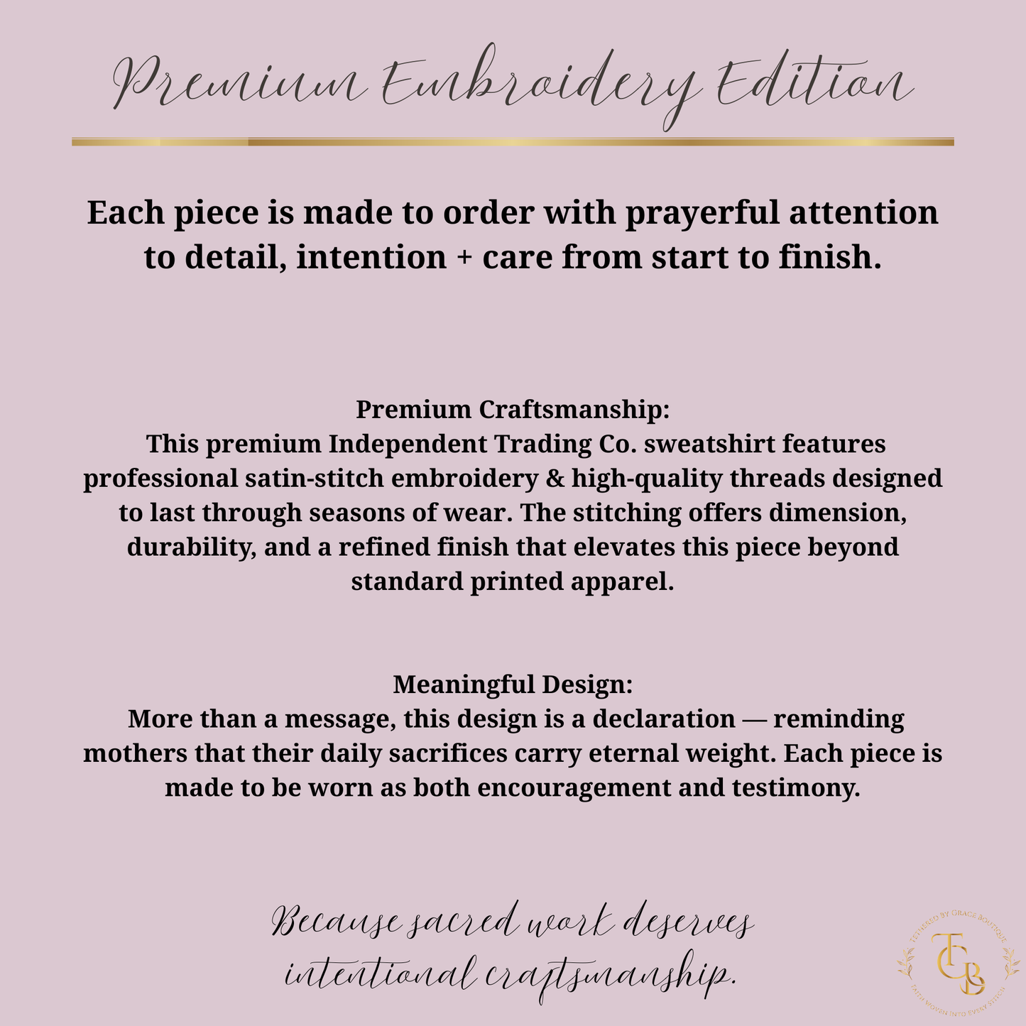 Motherhood Is Kingdom Work – Premium Tie Dye Embroidered Crewneck | Women’s Faith Apparel